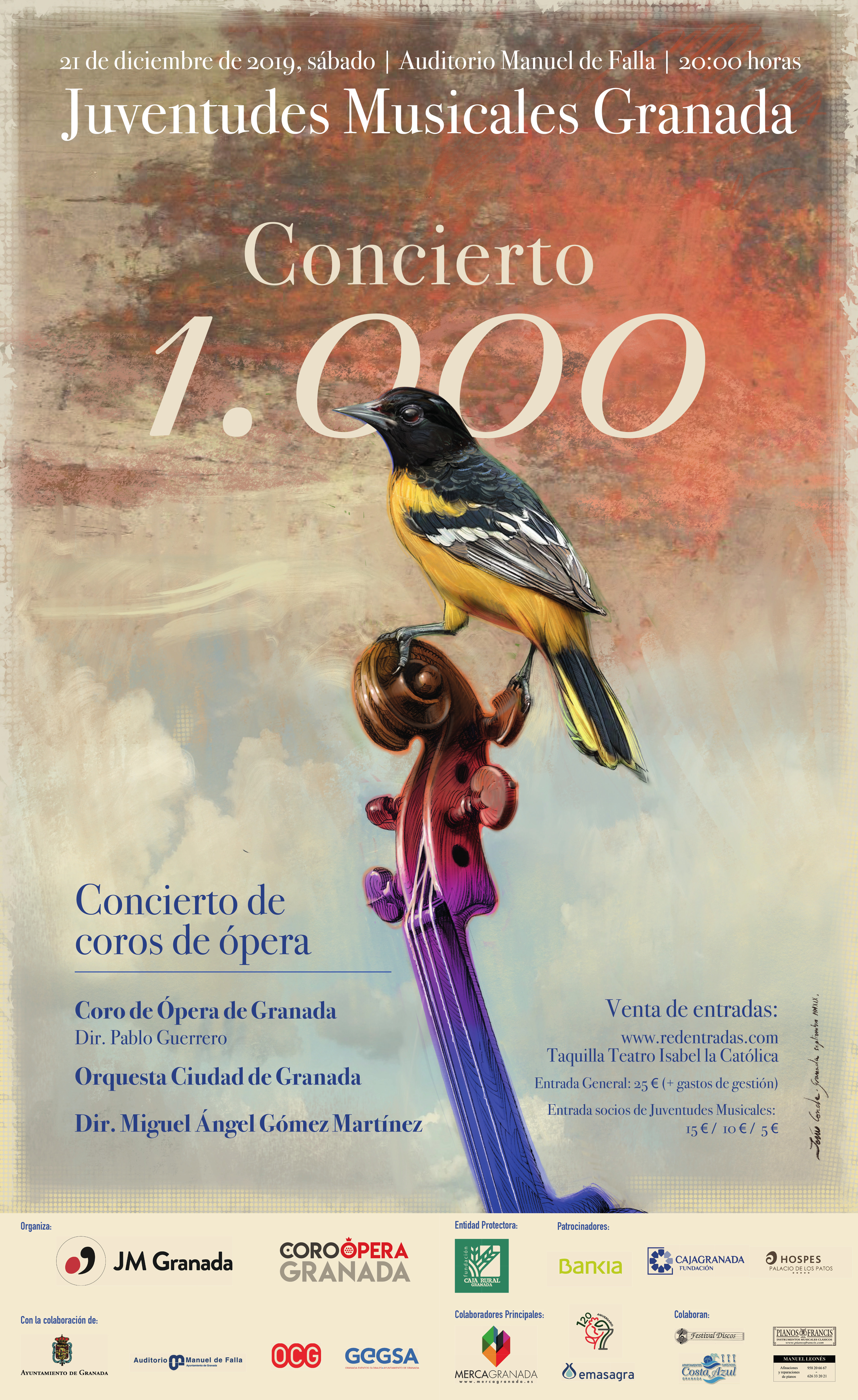 Juventudes Musicales Granada programa su Concierto nº 1.000