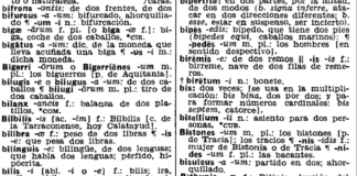 Página del Diccionario Latín-Español de Vox