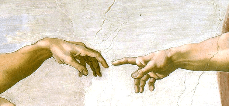  Michelangelo Buonarroti, detalle de la bóveda de la Capilla Sixtina, "La creación de Adán".