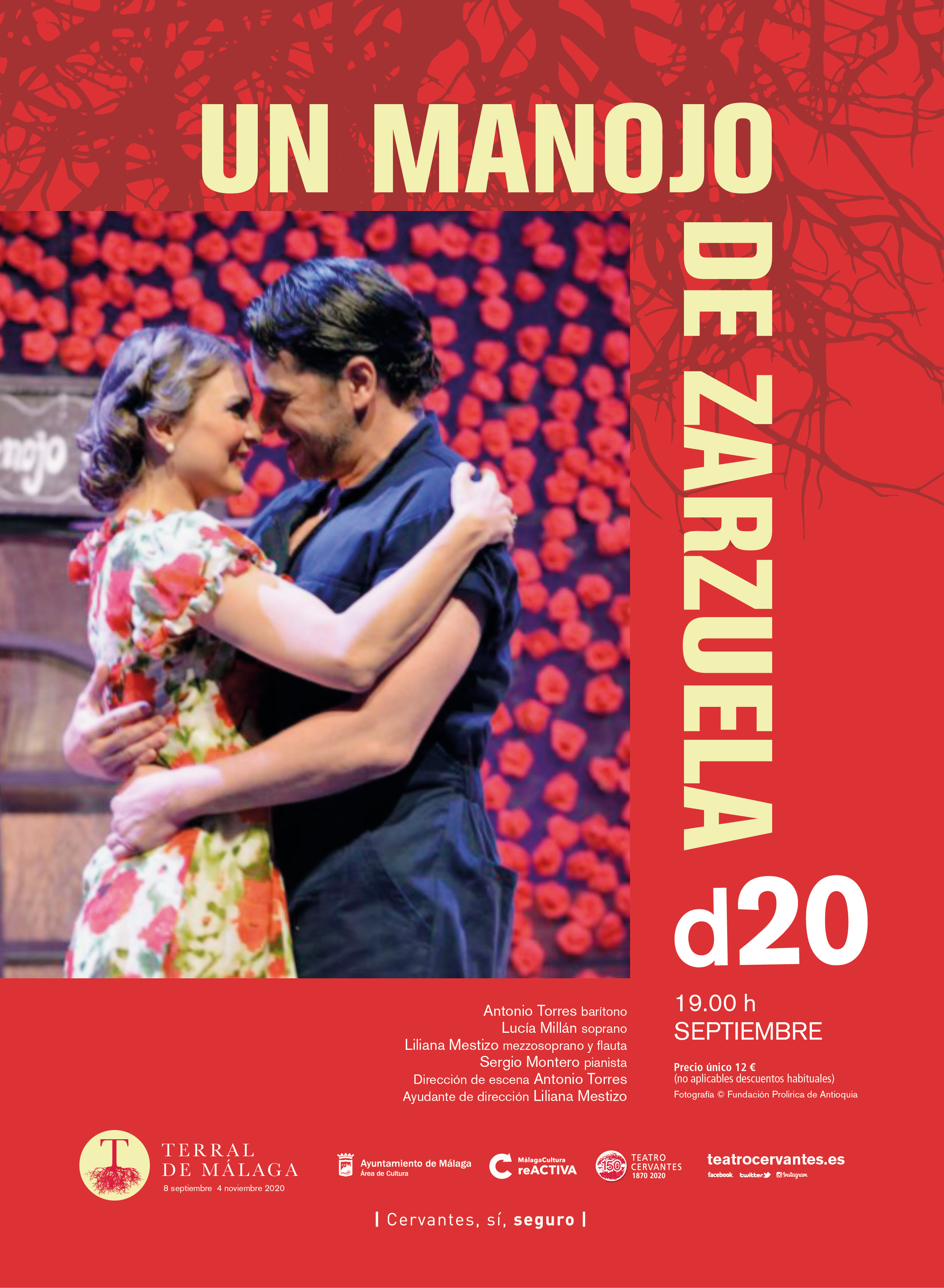 Cartel de "Un manojo de zarzuela" para el Teatro Cervantes de Málaga.