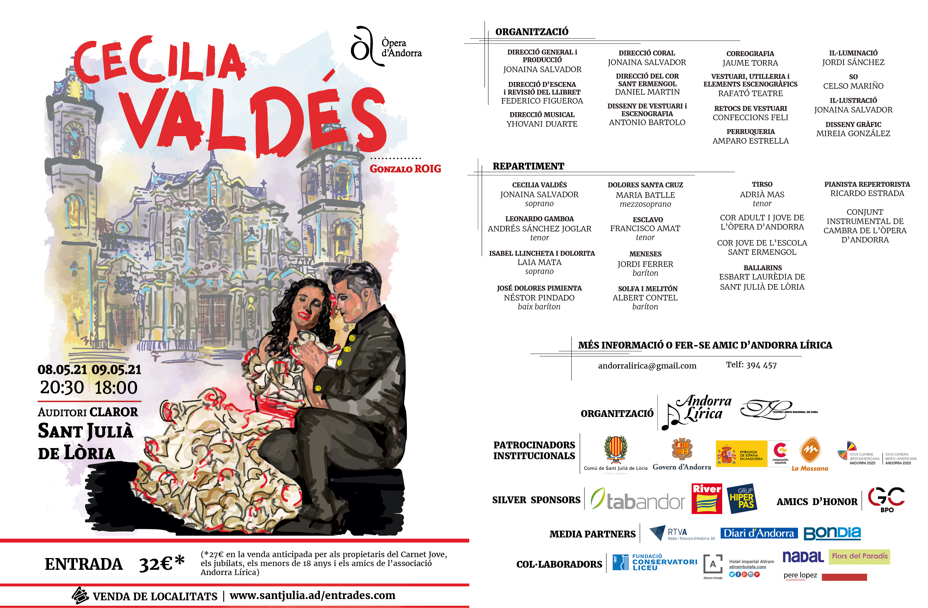Cartel y ficha artística de Cecilia Valdés en Andorra