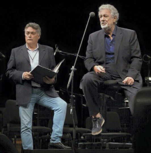 Leopoldo Falcón y Plácido Domingo en una foto del I Encuentro de Zarzuela de "Zarzuela por el Mundo"