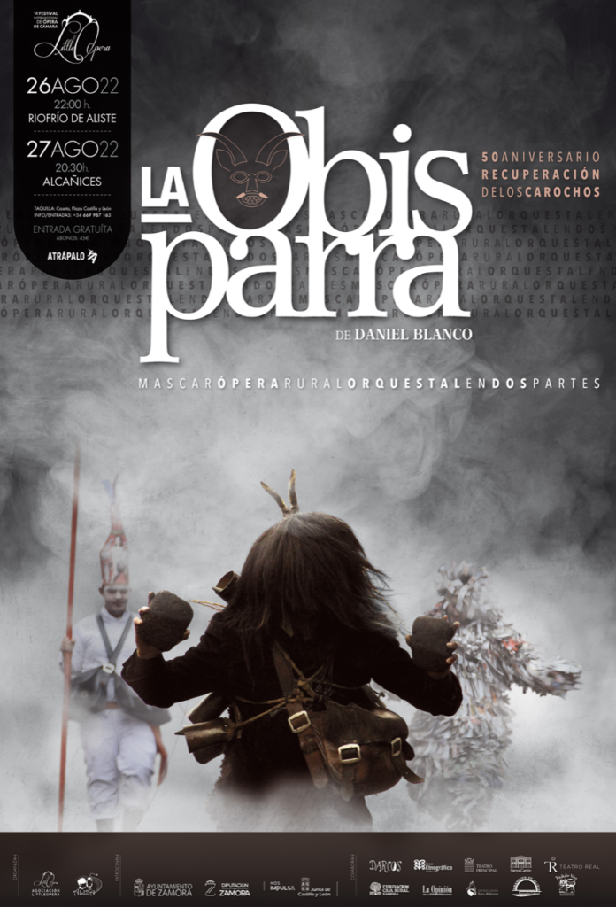 Cartel promocional de la ópera "La Obisparra" 