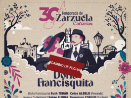 Cartel publicitario de "Doña Francisquita". La segunda función ha sido aplazada al martes 27 de septiembre