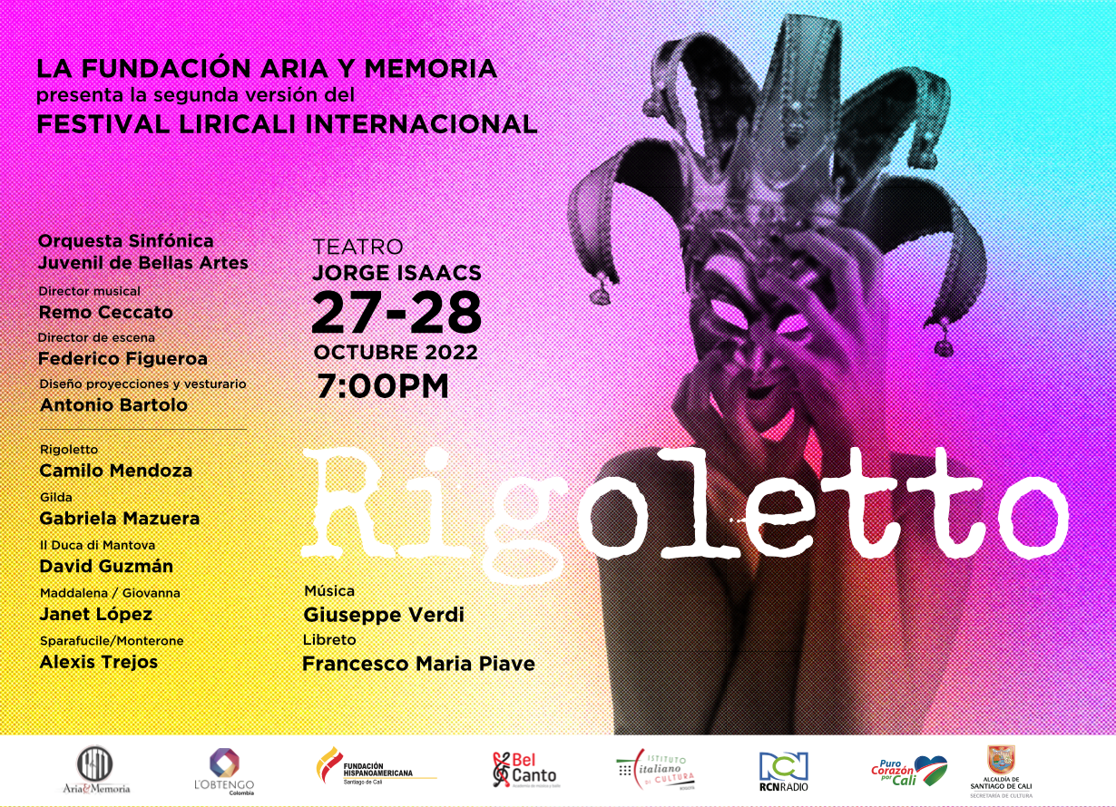 Cartel promocional de la producción de "Rigoletto" en Cali.