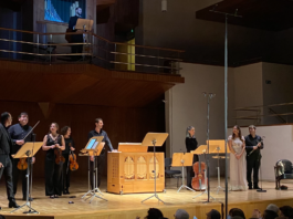 Los solistas y la agrupación "In nomina Bach" en el Auditorio Nacional