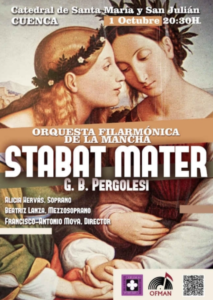 Cartel promocional del "Stabat Mater" de Pergolesi con el que inicia su temporada la OFMAN
