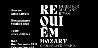 Cartel promocional del "Requiem" de Mozart que presentará Mariano Rivas y la Orquesta Sinfónica Mercadante