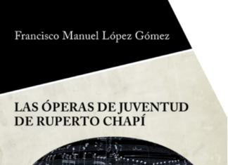 Portada del libro "Las ópera de juventud de Ruperto Chapí" del musicólogo Francisco Manuel López Gómez