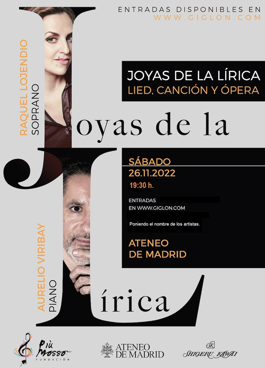 Cartel promocional del recital de Raquel Lojendio y Aurelio Viribay