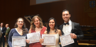 Los premiados, de izquierda a derecha: Emilia Pérez, Carmen Buendía, Andrea Niño y Milan Perišić / Foto: AOSC