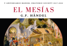 Cartel promocional del oratorio "El Mesías" de la Händel Oratorio Society