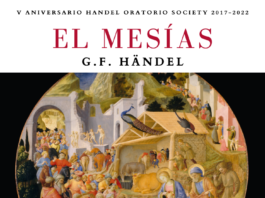 Cartel promocional del oratorio "El Mesías" de la Händel Oratorio Society