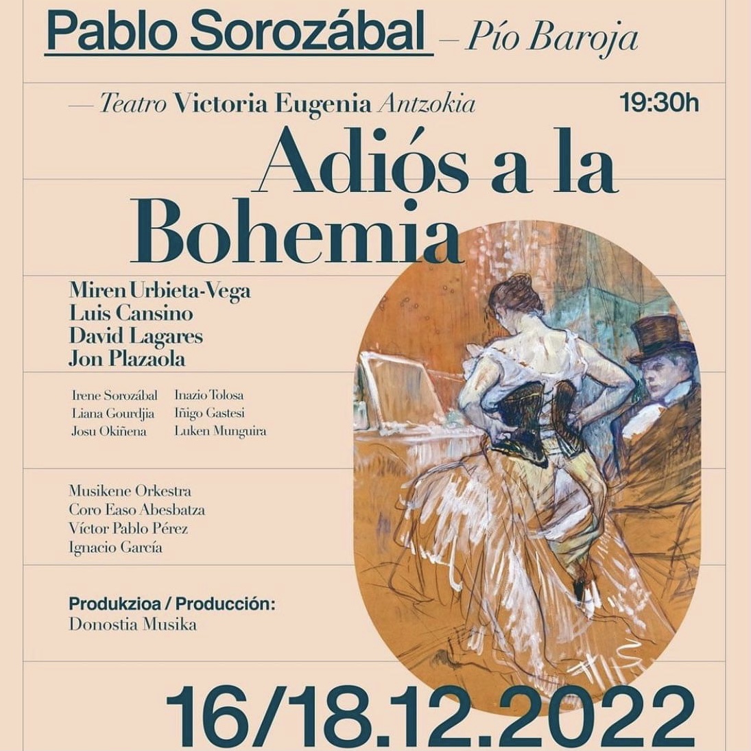 Cartel promocional de "Adiós a la bohemia" / © Donostia Musika