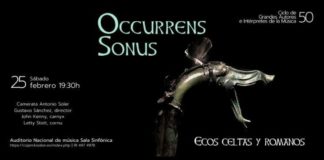 Cartel publicitario del concierto "Occurrens Sonus" de la Camerata Antonio Soler