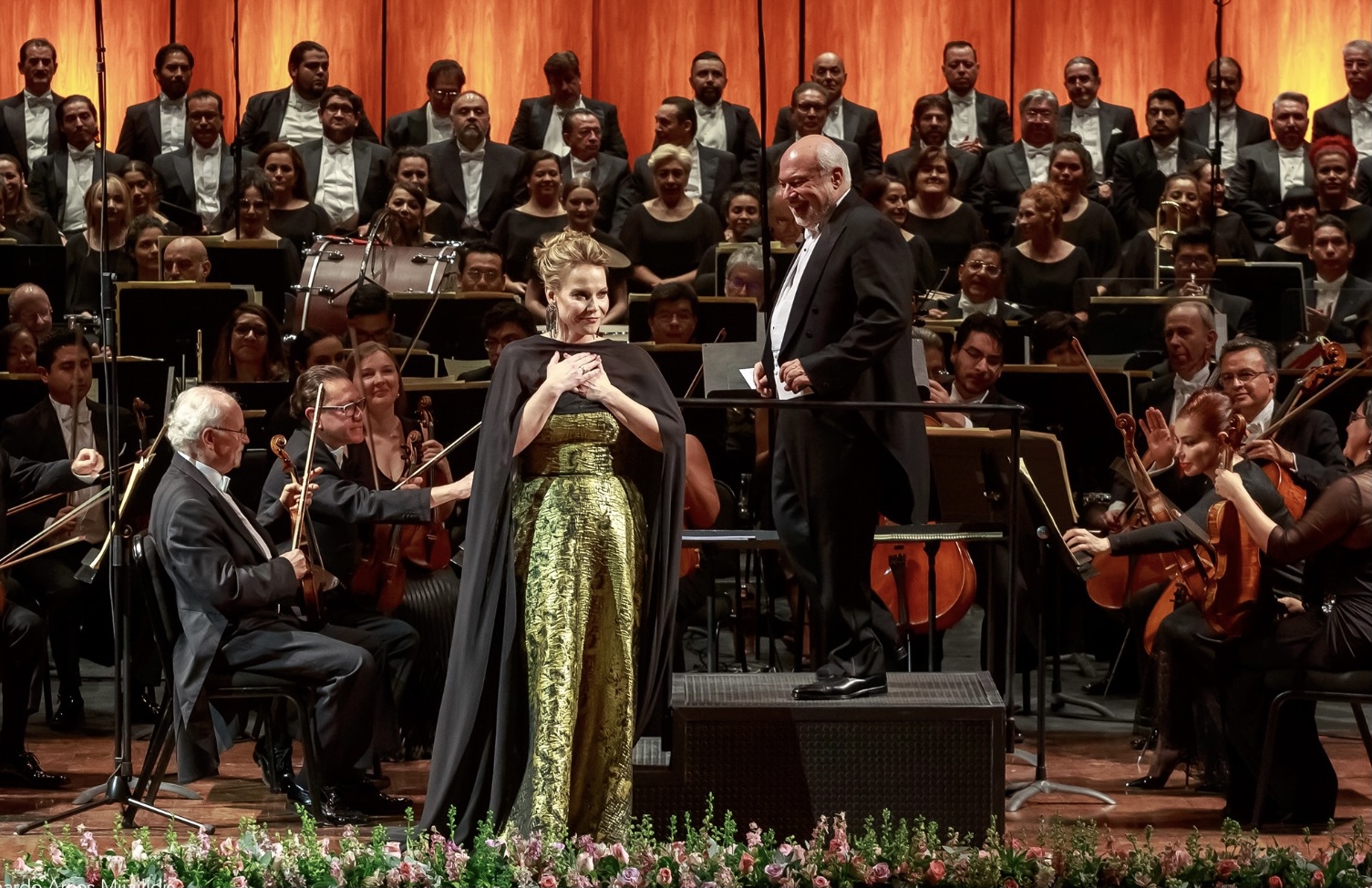 Garanča y Orbelian, con la Orquesta y Coro del Teatro de Bellas Artes / Foto: Cortesía INBAL