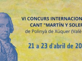Cartel publicitario del VI Concurso Internacional de Canto "Martín y Soler"
