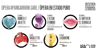 Cartel publicitario para la temporada 2023-24 de ABAO Opera Bilbao