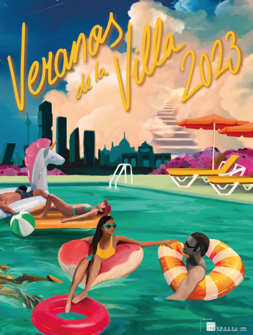 Cartel promocional de "Veranos de la Villa 2023", diseñado por Amanda Portillo