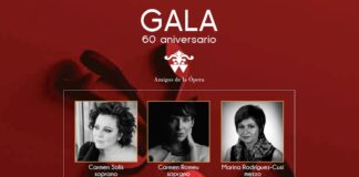 Cartel promocional de la Gala Lírica del 60 aniversario de Amigos de la Ópera de Madrid