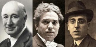 Guillermo Fernández-Shaw, Amadeo Vives y Federico Romero, los tres autores de "Doña Francisquita"