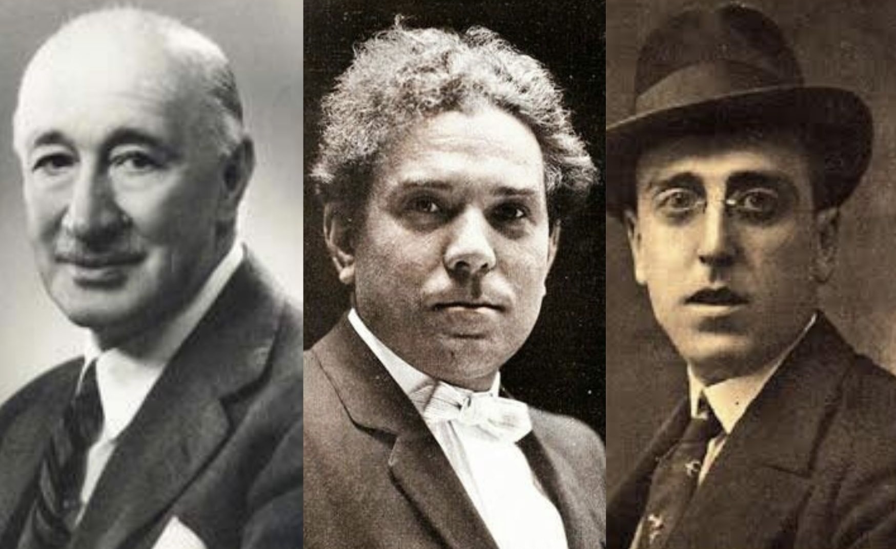 Guillermo Fernández-Shaw, Amadeo Vives y Federico Romero, los tres autores de "Doña Francisquita"